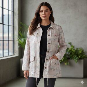 Torrid Women's Utility Jacket - Pink and Gray Camouflage
